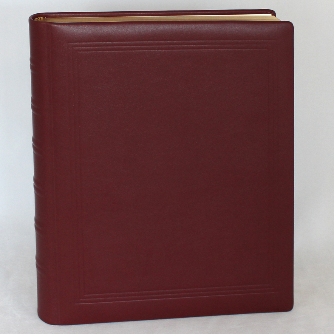 Dickes Gästebuch aus glattem Vollrindleder in allen Farben - mit Goldschnittblock