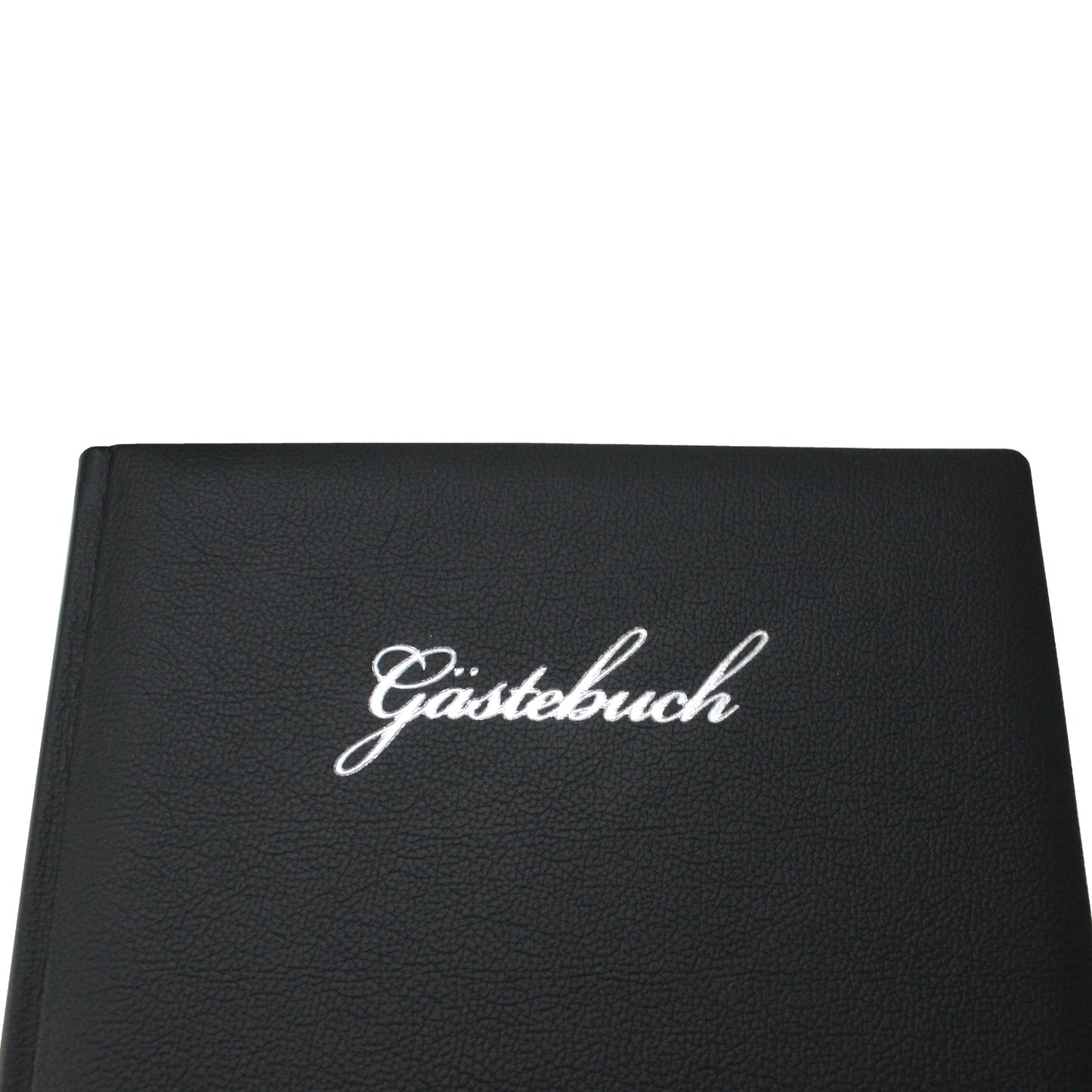 Gästebuch Querformat aus genarbtem Vollrindleder in allen Farben - mit handgerissenem Büttenblock