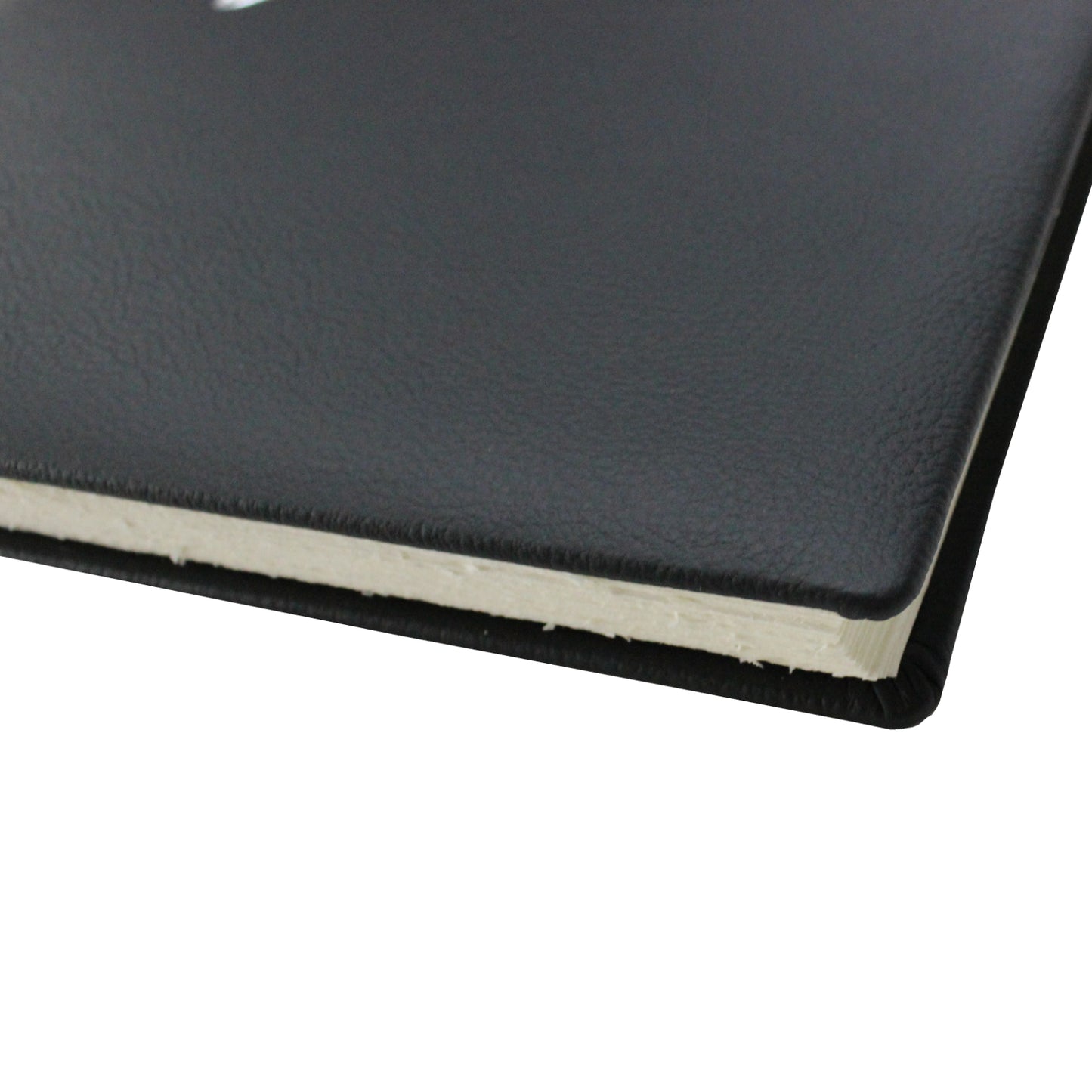 Gästebuch Querformat aus genarbtem Vollrindleder in allen Farben - mit handgerissenem Büttenblock