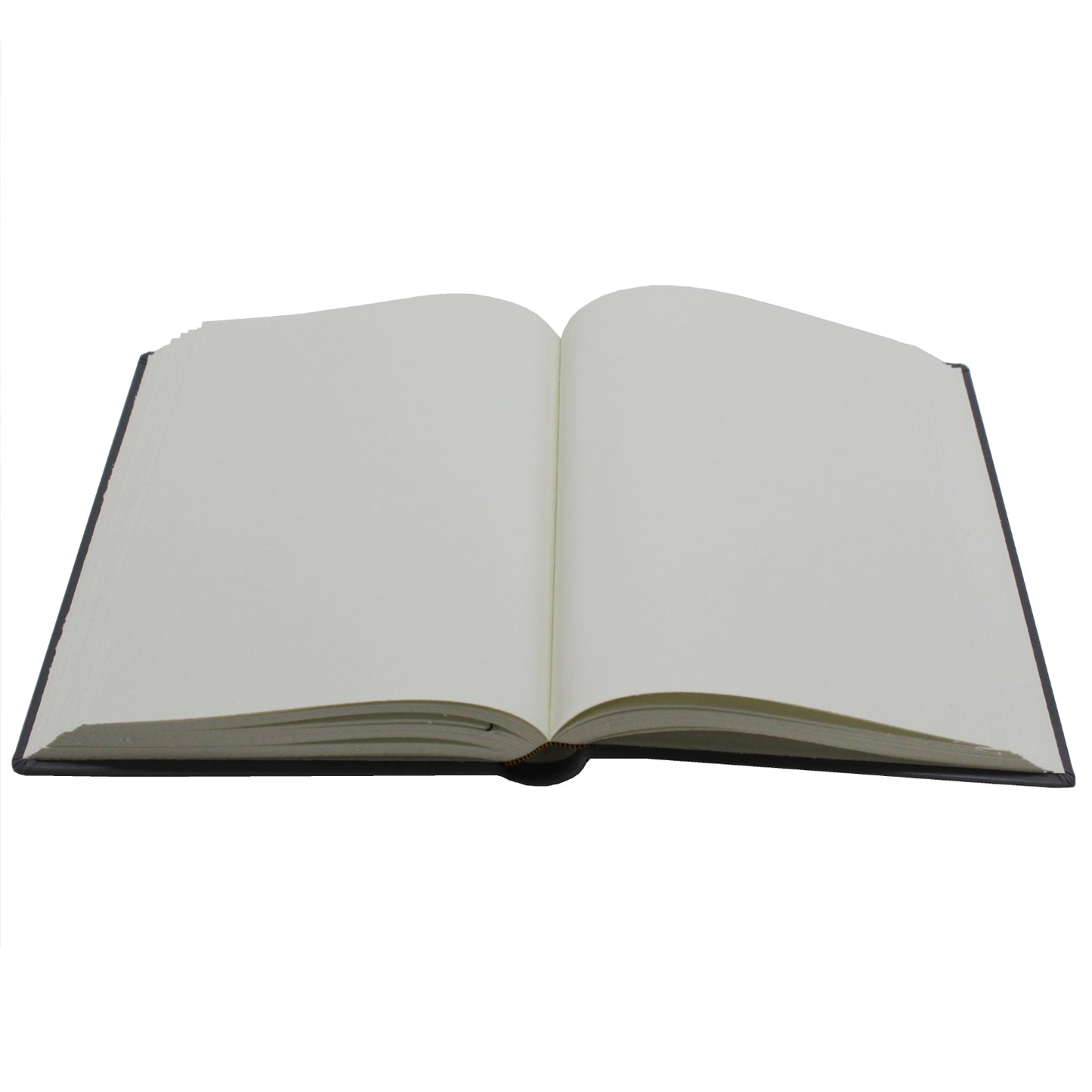 Modernes dickes Gästebuch aus glattem Vollrindleder - mit handgerissenem Büttenblock