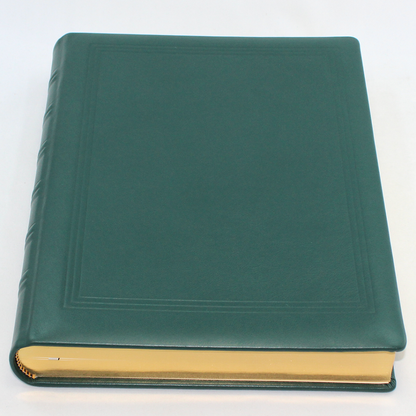 Dickes Gästebuch aus glattem Vollrindleder in allen Farben - mit Goldschnittblock