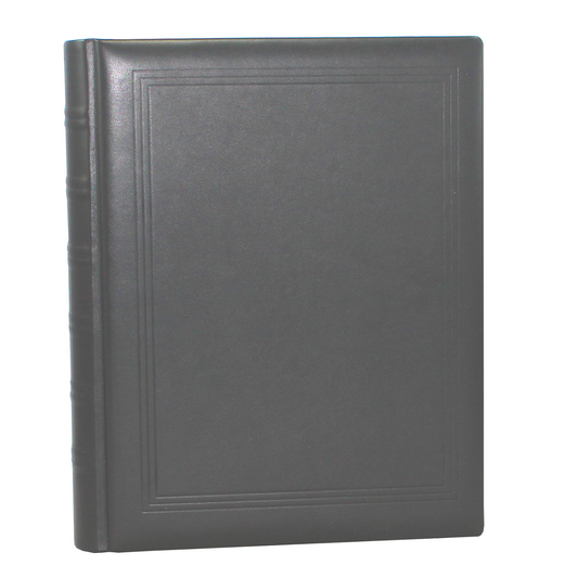 Dickes Gästebuch aus glattem Vollrindleder in allen Farben - mit handgerissenem Büttenblock