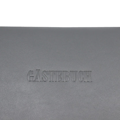 Modernes Gästebuch Querformat aus glattem Vollrindleder in allen Farben