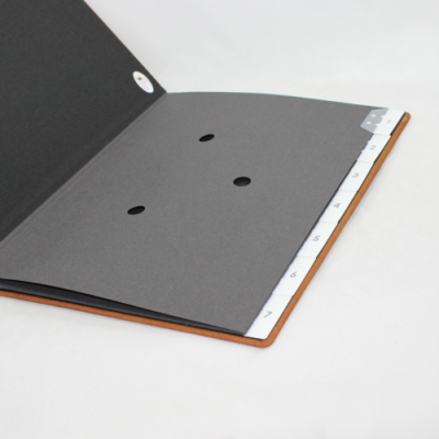 Weekly desk folder with nubuk leather cover in cognac