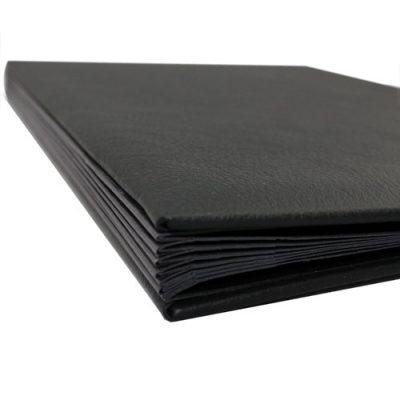Weekly desk folder with black grained leather cover