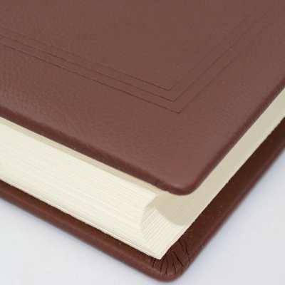 Guestbook - Grained Leather Brown