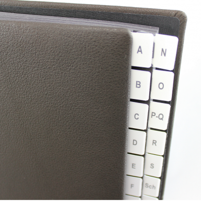 Alphabetical Desk File Sorter made of Buffalo Leather
