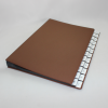 Alphabetical Desk File Sorter with Brown Grained Leather Cover