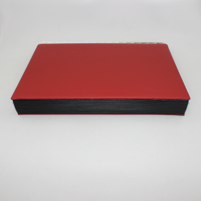 Daily Desk File Sorter with Wine Red Grained Leather Cover