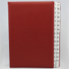Daily Desk File Sorter with Wine Red Grained Leather Cover