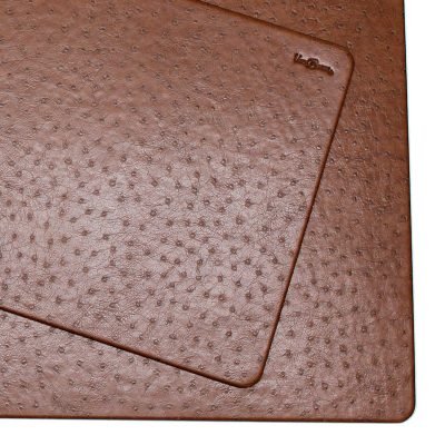 Desk Pad Ostrich with Matching Mousepad in Brown