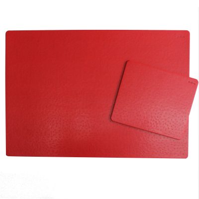 Desk Pad Ostrich with Matching Mousepad in Red