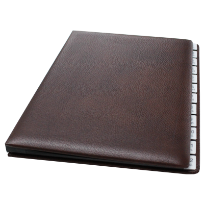 Monthly Desk File Sorter made of Shrink Leather Rustico