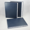 Monthly Desk File Sorter with Blue Smooth Full Cowhide Cover
