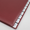 Monthly Desk File Sorter with Wine Red Smooth Full Cowhide Cover