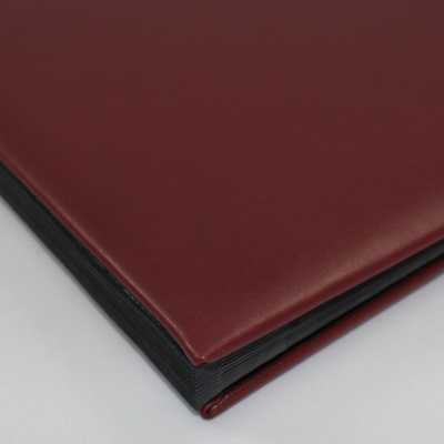 Monthly Desk File Sorter with Wine Red Smooth Full Cowhide Cover