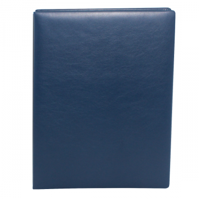 Signature Folder made of Smooth Full Grain Leather in Blue - Vera Donna