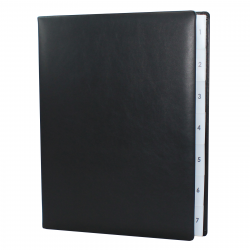 Weekly Desk File Sorter with Black Smooth Full Cowhide Cover