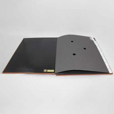 Weekly Desk File Sorter with Brown Grained Leather Cover