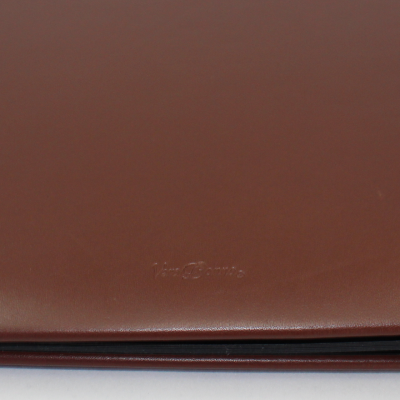 Weekly Desk File Sorter with Brown Smooth Full Cowhide Cover