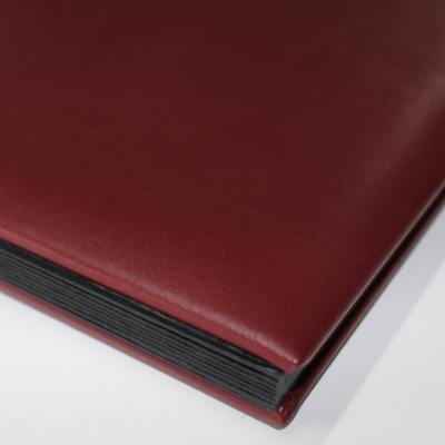 Weekly Desk File Sorter with Wine Red Smooth Full Cowhide Cover