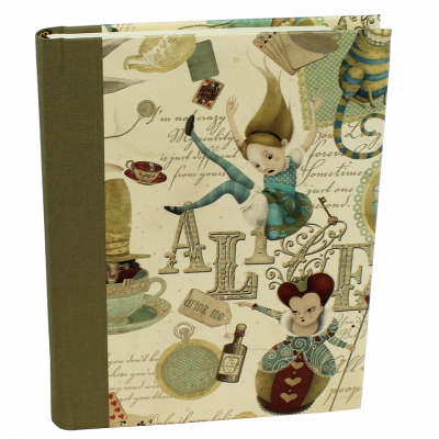 Notebook Alice with Green Bookbinding Linen