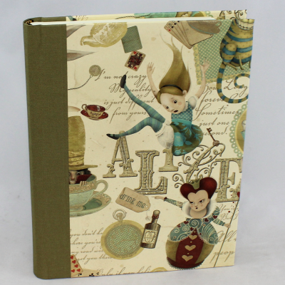 Notebook Alice with Green Bookbinding Linen