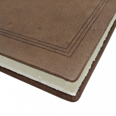 Guest Book Water Buffalo Leather with hand torn Block of handmade Paper
