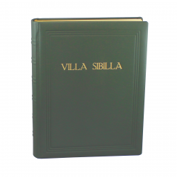 Guest Book in grained green Leather with gilt block