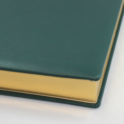Guest Book in smooth green Leather with gilt block