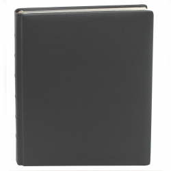 Guest Book in grained black Leather with silver block