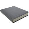 Modern Guest Book made of smooth Leather in Gray with hand-torn Deckle Pad